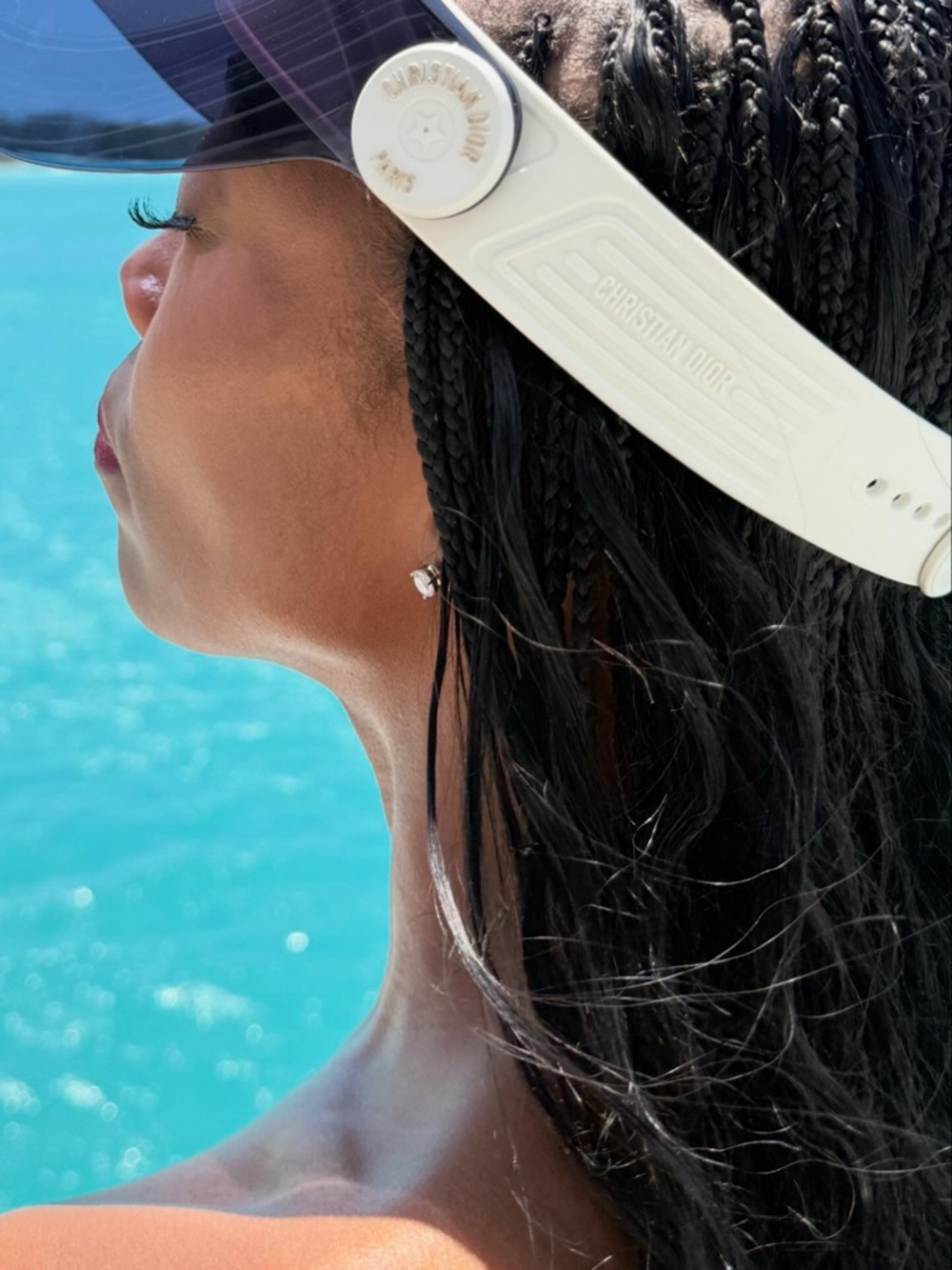 Dior black & white transparent visor
